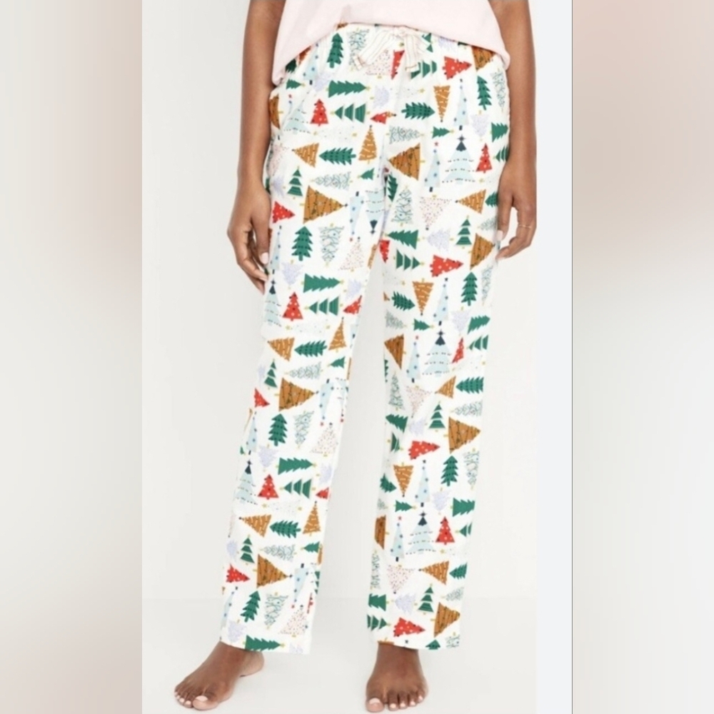 Old Navy Holiday Christmas Tree Flannel Pajama Pants, XL, EUC